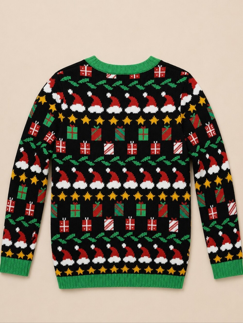 33 Degrees Ugly Christmas Sweater Unisex Small Black Green Holiday Knit Pullover - Picture 3 of 6